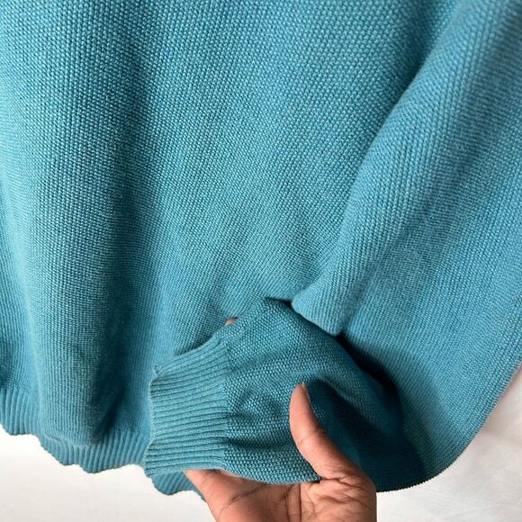 Zara Man Sweater Basic Long Sleeve Crewneck. Blue Mint Cotton Silk Linen Size XL - Picture 8 of 14